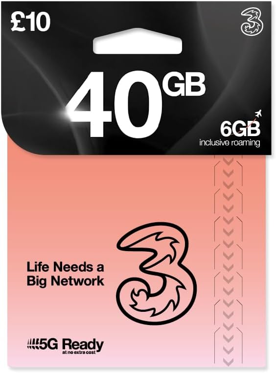 FREE Three Network Pay As You Go UK sim cards