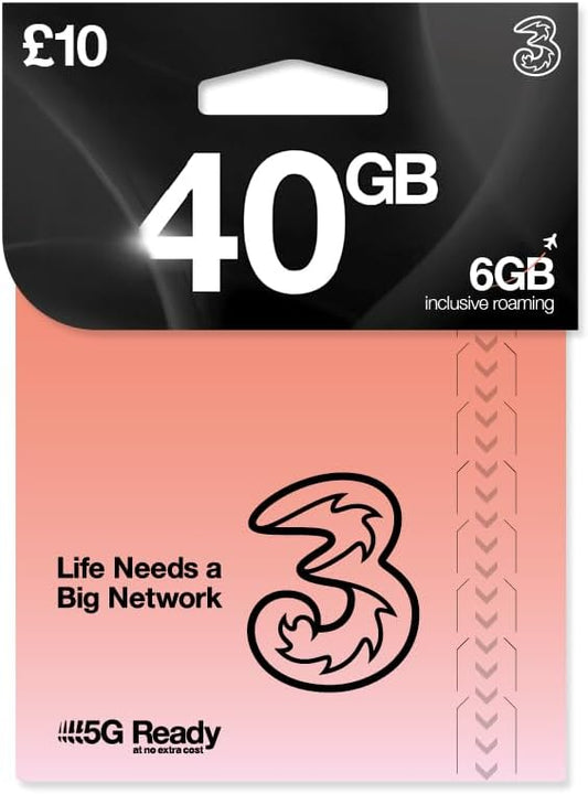 FREE Three Network Pay As You Go UK sim cards